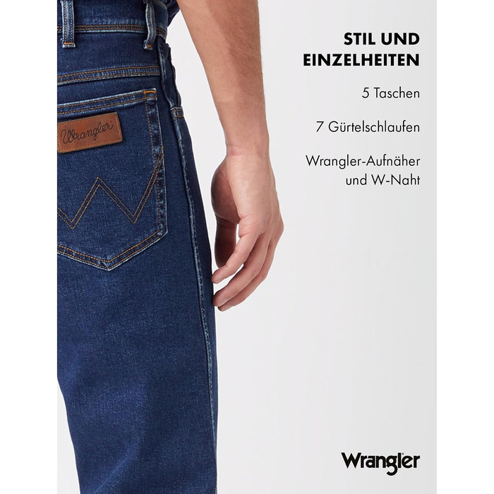 Чоловічі джинси Wrangler Texas Authentic Straight Fit, колір Darkstone Blue, 36W / 30L