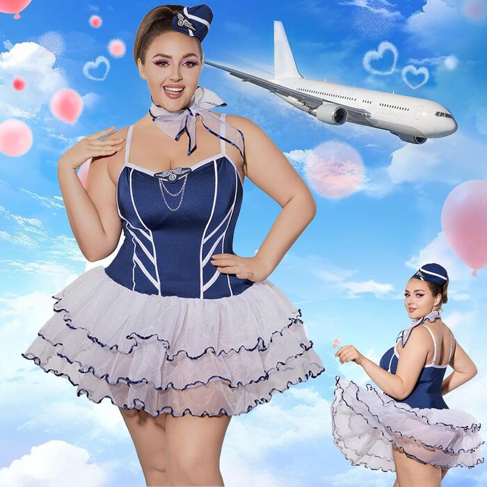 Костюм для косплею WeiDuoLuo для стюардес у великих розмірах, жіноча білизна