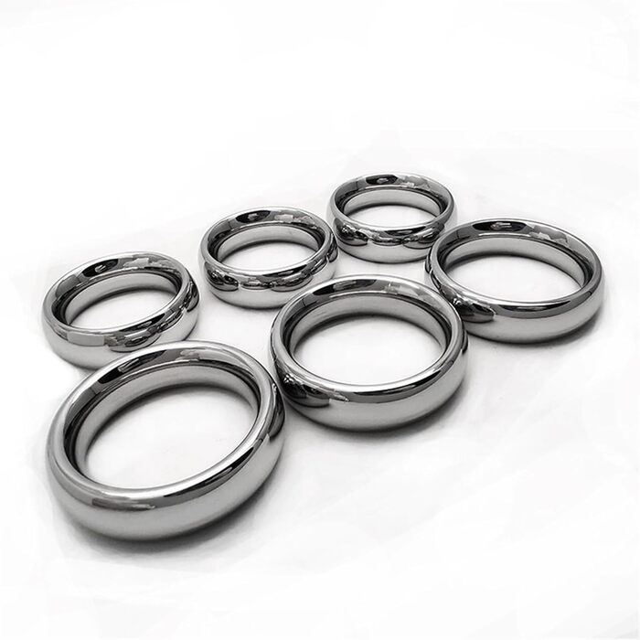 Сталевий кільце для пеніса з фіксатором яєчок, сталевий кільце для пеніса, кільця для пеніса, бондінг, кільце приборкання, інтимна біжутерія, секс-іграшки для чоловіків, затримка еякуляції, 3 розміри (40+45+50 мм)