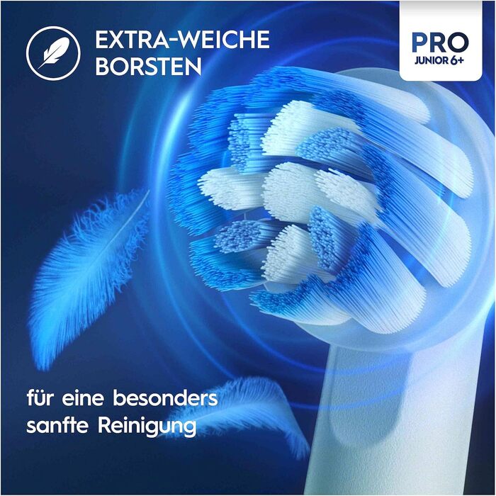 Електрична зубна щітка для дітей Oral-B Pro Junior, фіолетова, 3 режими чищення, м'яка щетина, для дітей від 6 років, з 1 насадкою