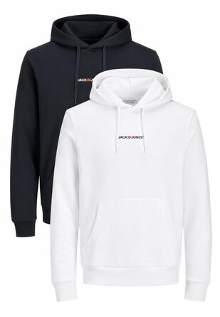 Набір чоловічих худі JACK & JONES (2 шт.) — бавовняний світшот із капюшоном, синій та білий, розмір M