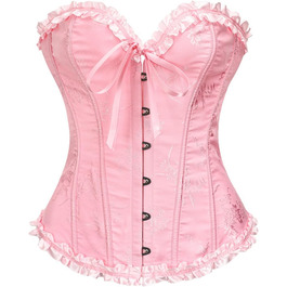Корсаж для жінок, топ великого розміру з атласу, квітковий, з кісточками, бюстгальтер-корсаж з підтримкою, топ-корсаж, корсетний топ, корсетний верх для жінок XL, рожевий