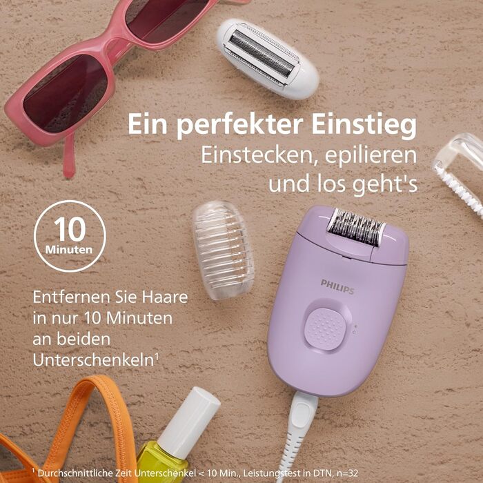 Епілятор Philips Series 2000 BRE237/00 мережевий, пристрій для видалення волосся, чорний