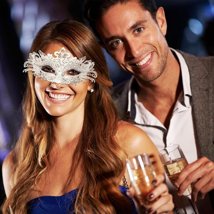 Маска Венеціанська Goenb для жінок, карнавальна маска, маска Фантома Опери, сексуальна маска кажана для Хелловіну, карнавалу, косплею (білий/розкішний сад)