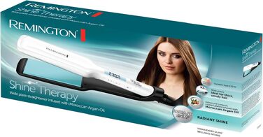 Випрямляч для волосся Remington Shine Therapy S8550 з керамічним покриттям, аргановою олією та вітаміном E, LCD-дисплей, 150-230°C