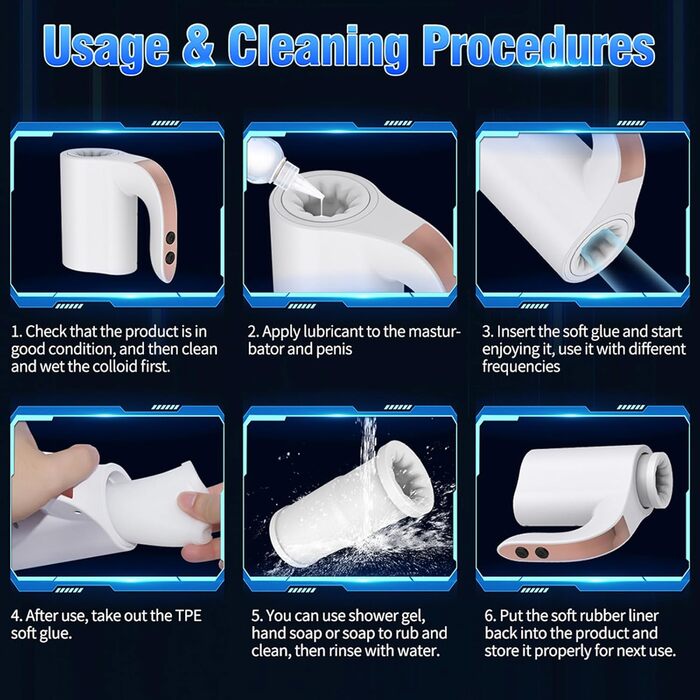 Масажер для чоловіків YCS Lustele - електричний, водонепроникний, з телескопічною конструкцією та 5 режимами обертання