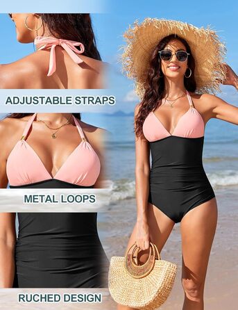 Світшот для схуднення живота, відкрита спина, фігурна модель, халтер, сексуальний пуш-ап купальник з чашками (L, Рожевий)