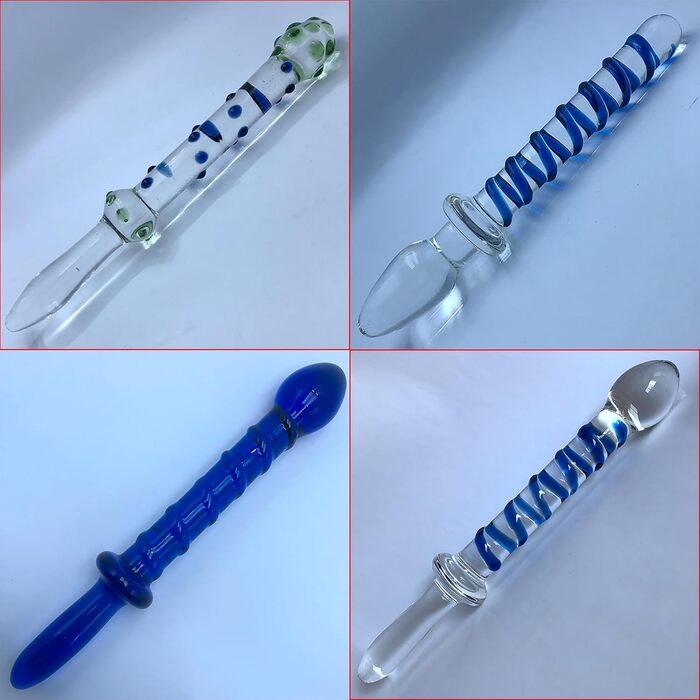 Сет анальних плугів ScreaAss 4 шт. з кришталю, подвійний наконечник, спіраль, стимулятор G-точки, для жінок та чоловіків