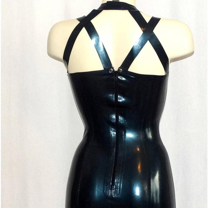 Латексний боді з блискавкою для жінок MSTMAZZ, еротичний костюм, чорний, XXXXL