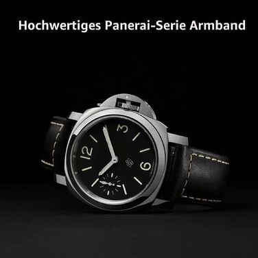 Шкіряний ремінець для годинника Panerai Luminor 44 Vintage Military, 26 мм, чорний