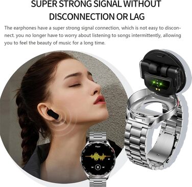 Смарт-годинник BILBER 2-в-1 з Bluetooth-навушниками: фітнес-трекер, сенсорний екран 1.39