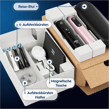 Електрична зубна щітка Oral-B iO Series 6 (Black Lava/Pink Sand), 5 режимів чищення, набір з 3 насадок та дорожнім футляром