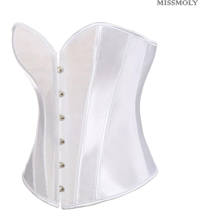 Корсет Miss Moly для жінок з атласу, Burlesque, модельний, Overbust, топ, білий