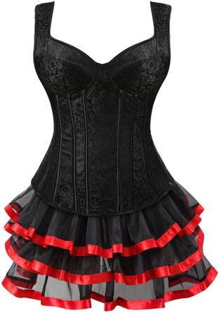 Сексуальна жіноча спідня білизна: корсет та бюстгальтер у стилі стимпанк з шнурівкою та блискавкою, з сукнею, ретро-жилет, готичний корсет Overbust (D, 3XL)
