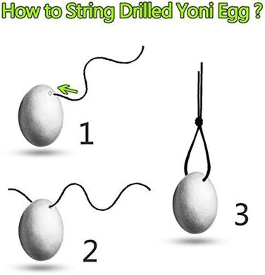 Кристальні Яйця з Рожевого Кварцу для Масажу та Вправ: 3 Розміри, Кристал, Шовкова Шнур