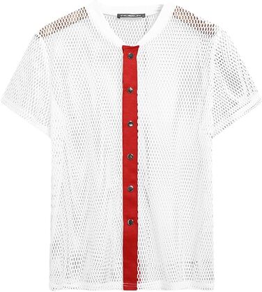 Чоловіча сорочка з мереживом та патчами в стилі American Style, короткий рукав