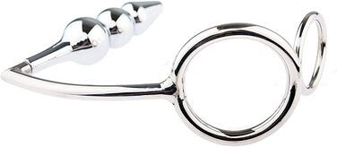 Сталевий подвійний кільце для статевих органів, кільце для яєчок, металевий гачковий кільце, анальний гачок з анальним плугом, кільце для статевих органів з анальним плугом, анальні кулі, розтягувач яєчок, сексуальна іграшка для чоловіків, пар, 40 мм