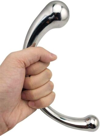 Анальний плагін з подвійним наконечником з нержавіючої сталі - масажер простати для жінок та чоловіків