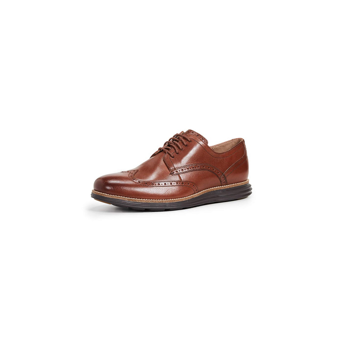 Чоловічі шкіряні туфлі Cole Haan Grand Wingtip Oxford коричневого кольору Woodbury Ivory, розмір 43.5 EU