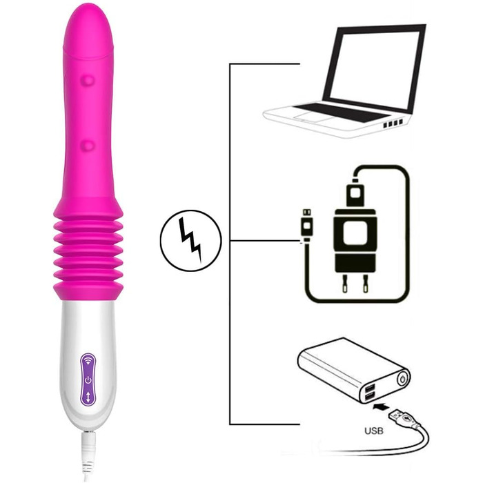 Автоматичний мастурбатор-пістолет з 10 режимами вібрації, телескопічною функцією, реалістичним заходом. Іграшка для дорослих для жінок, фіолетовий