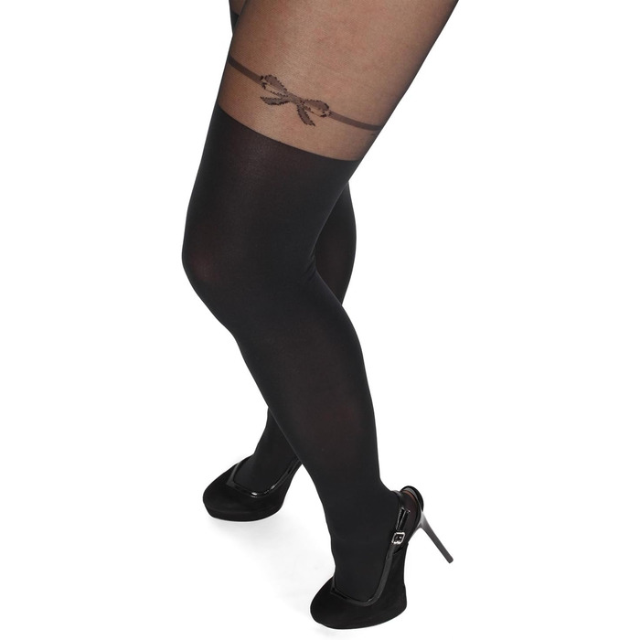 Чулки BANANALU 20 Den Overknee з відкритим кроком, XL, Чорний (3 шт.)