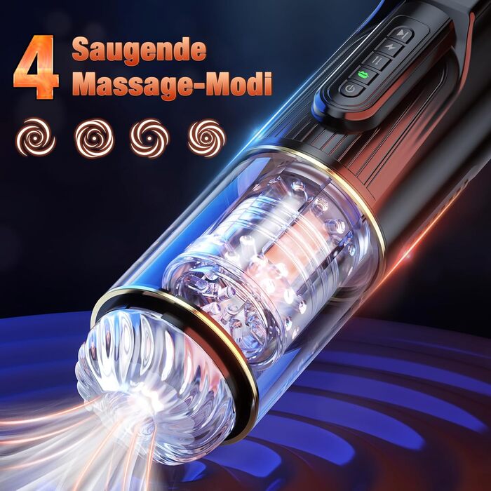 Інтимна іграшка для чоловіків - мастурбатор з 4 режимами всмоктування, 10 телескопічних та 10 обертових, кільце для пениса, MD-FRheidong