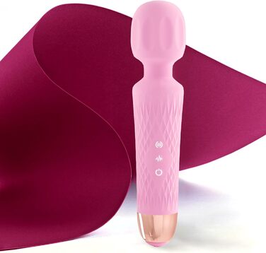 JOYANY Масажер для тіла – 3 години роботи від акумулятора, тихий та потужний мотор, водонепроникний, функція пам'яті, 20 режимів вібрації, 8 швидкостей – набір силіконових вібраторів для розслаблення м'язів (фіолетовий, рожевий)