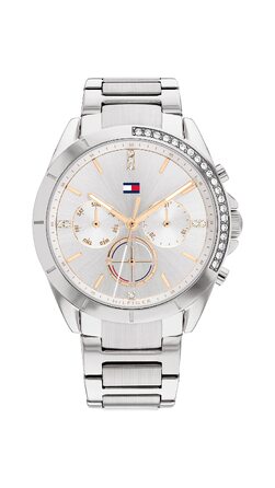 Жіночий кварцовий годинник Tommy Hilfiger з багатофункціональним циферблатом та сталевим браслетом, сріблястий