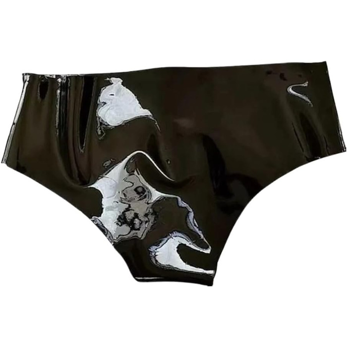 Латексні труси ALMYMM для чоловіків з захистом для статевого члена, облягаючі, екзотичні шорти, BDSM спідня білизна, фетиш, косплей, чорний, універсальний розмір XL