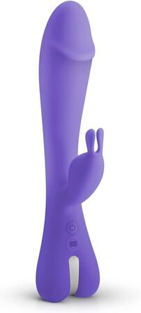 Вібратор для жінок Rabbit Trix з ергономічним дизайном, перезаряжається, водонепроникний (фіолетовий)