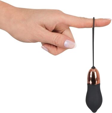 ORION Bullet-Ei - інтимний масажер для жінок та чоловіків, 7 режимів вібрації, з петлею та пультом керування, мідний дизайн, чорний колір