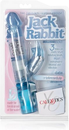 Вібратор Jack Rabbit з стимуляцією клітора, водонепроникний, блакитні плаваючі перлини