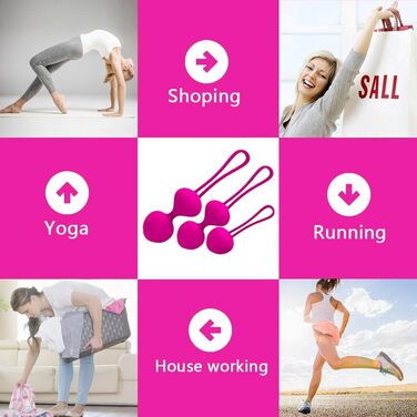 Тренування м'язів тазу для жінок з пультом дистанційного керування, набір Kegel Ball, багато режимів, силіконові м'ячі для контролю сечовипускання та вправ для м'язів тазу (рожевий)