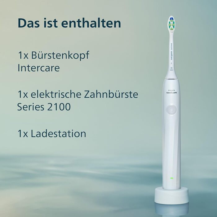 Електрична звукова зубна щітка Philips Sonicare Series 2100 (HX4021/01), 2 рівні інтенсивності, EasyStart, SmarTimer, біла