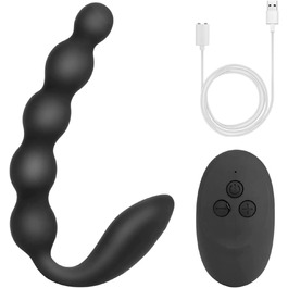 Анальний вібратор LZMYZ з 10 режимами вібрації, 2 мотори, перлини для масажу простати, для чоловіків, жінок та пар