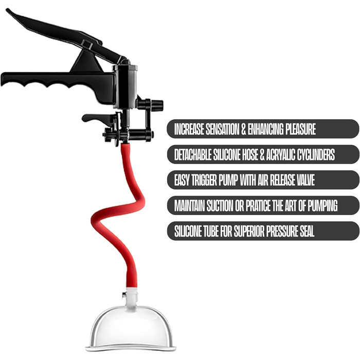 Насос для вагінального масажу Temptasia Vagina Vulva з тригером, для максимального вакууму, з простими компонентами для вивільнення, підвищене відчуття, покращене жіноче задоволення