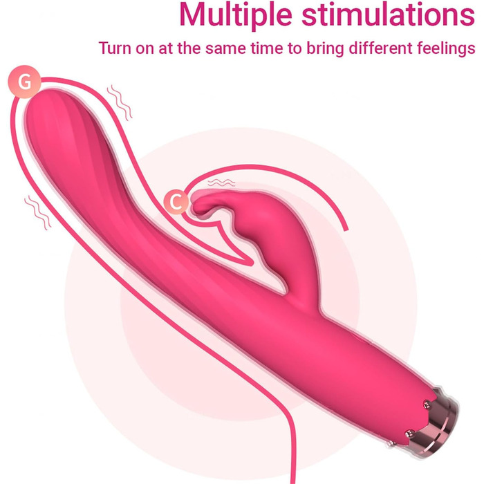 Вібратор для дорослих RoseRed: парний, 10 режимів, силікон, G-точка, кліторальний