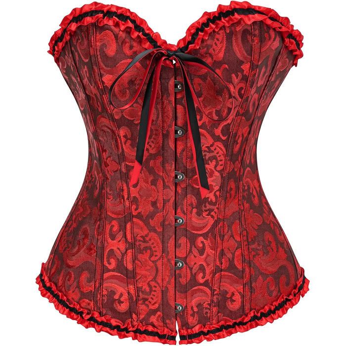 Корсетний топ CSKJ для жінок: готичний, вінтажний, з мереживом, для повних грудей, бавовняний, для схуднення, для вечірки, XL, A13_Wein