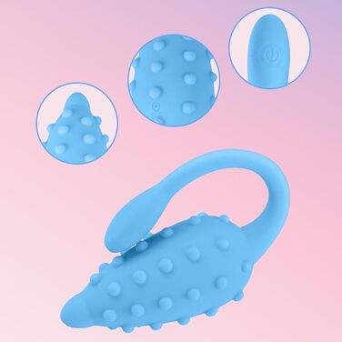 Секс-іграшка NAIXBTY: вібруюче яйце з силікону з пультом дистанційного керування. Для вагінальної та кліторальної стимуляції. Підходить для пар. (Блакитний)