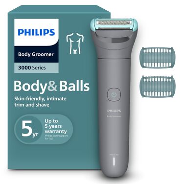 Тример для тіла та інтимних зон Philips Bodygroom Series 3000 BG3480/15, водонепроникний, з системою захисту шкіри, 80 хв роботи