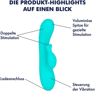 Вібратор EIS 'Anschmiegsamer Rabbit', 6 програм, водонепроникний (IPX7), м'ятний