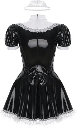 Костюм горничної з короткими рукавами, чорний (L), Xnihocha