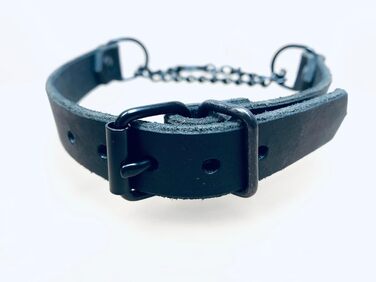 Шкіряне намисто з ланцюгом, готичне намисто з ланцюгом, намисто BDSM (довжина 42-48 см)