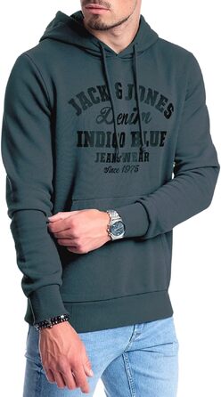 Чоловіче худі з капюшоном Jack & Jones Logo edona age Mika 4, темно-сіре (S)