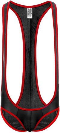 Чоловічий прозорий боді для боротьби Faringoto, чорний, розмір M