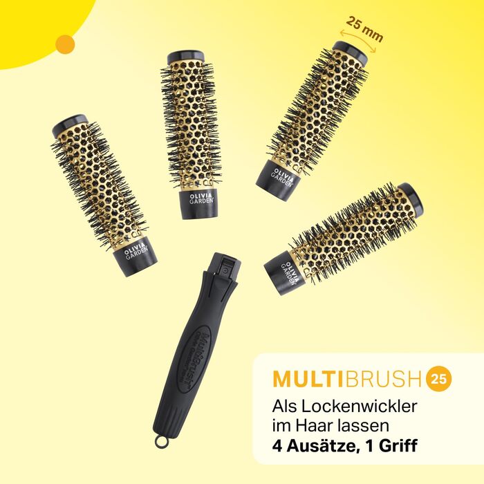 Набір багатофункціональних щіток для завивки та об'єму Olivia Garden Multibrush Curlers Kit (4 насадки та знімна ручка)
