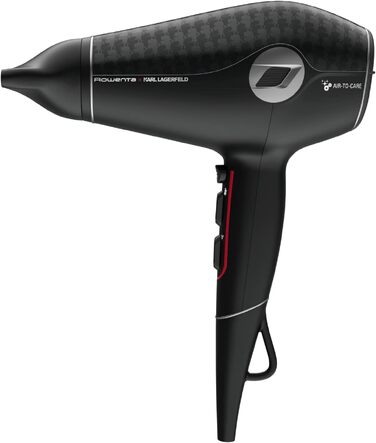Випрямляч для волосся Rowenta x Karl Lagerfeld SF467L K/Pro Stylist з кератиновим покриттям Glow, іонізацією та вбудованим гребінцем, 140-210°C, чорний/червоний