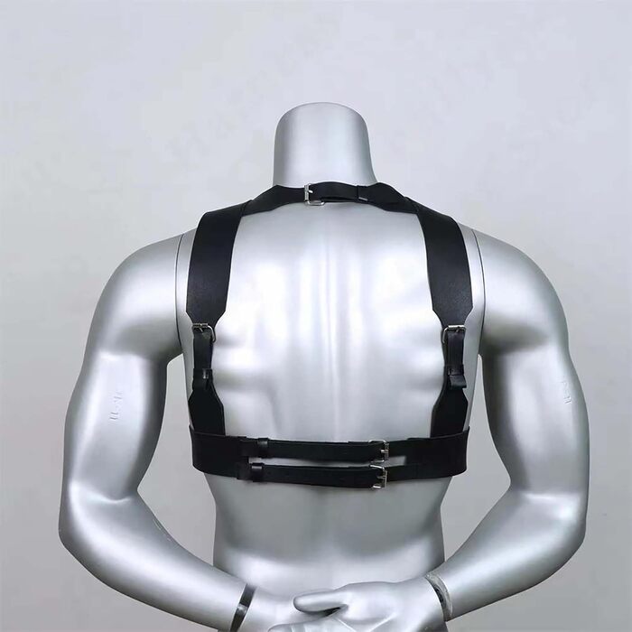 Чоловічий шкіряний нагрудник Yasexx - регульований корсет для ролевих ігор, БДСМ, фетиш, bondage, шкіряний костюм