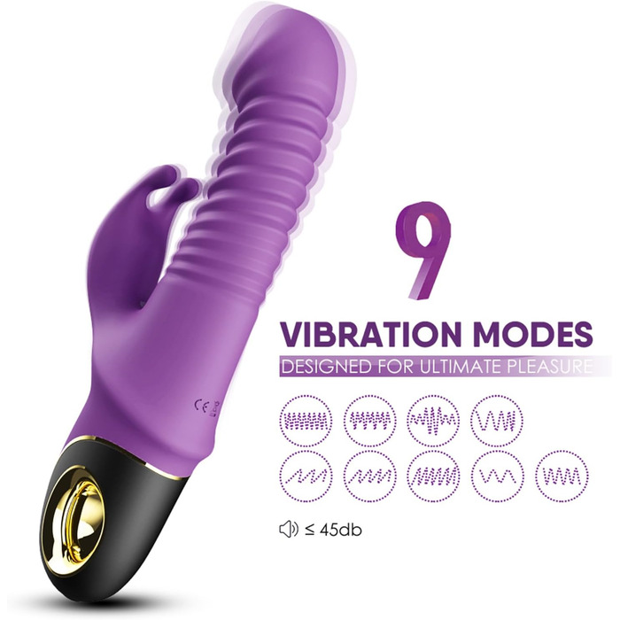 Вібратор для жінок з вібрацією клітора та G-точки, анальний вібратор, секс-іграшка з 9 режимами вібрації, для пар