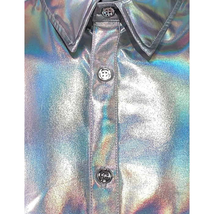 Чоловічий блискучий бронзовий костюм для вечірок та клубів JOGAL (сріблястий блиск, розмір S)